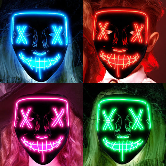 CYNDIE 4 PACK Halloween Scary Mask LED Mask