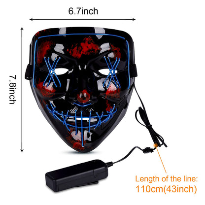 CYNDIE 4 PACK Halloween Scary Mask LED Mask