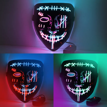 CYNDIE 3 PACK Halloween Scary Mask LED Mask