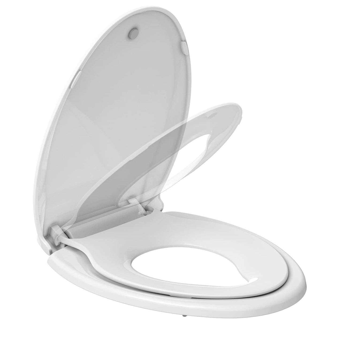 GARVEE Elongated Toilet Seat with Toddler Seat Built in