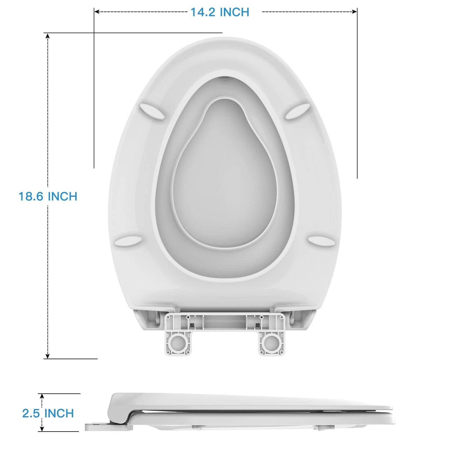 GARVEE Elongated Toilet Seat with Toddler Seat Built in