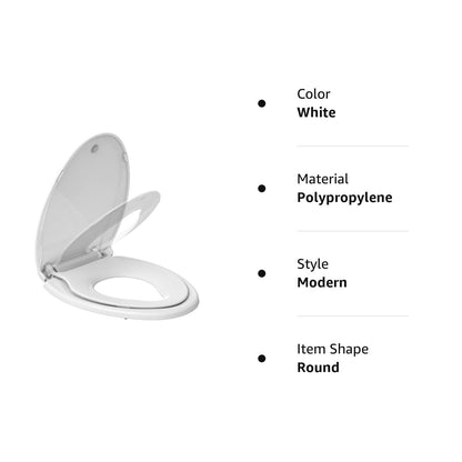 GARVEE Elongated Toilet Seat with Toddler Seat Built in