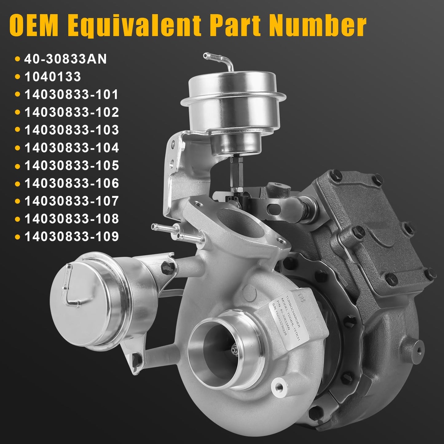 Garvee Turbocharger Replacement For Acura RDX 2007-2012 Enhanced Performance Turbocharger Replaces OEM Part