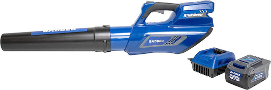 WILD BADGER POWER 40 Volt Cordless Brushless Axial Leaf Blower with Battery and Charger