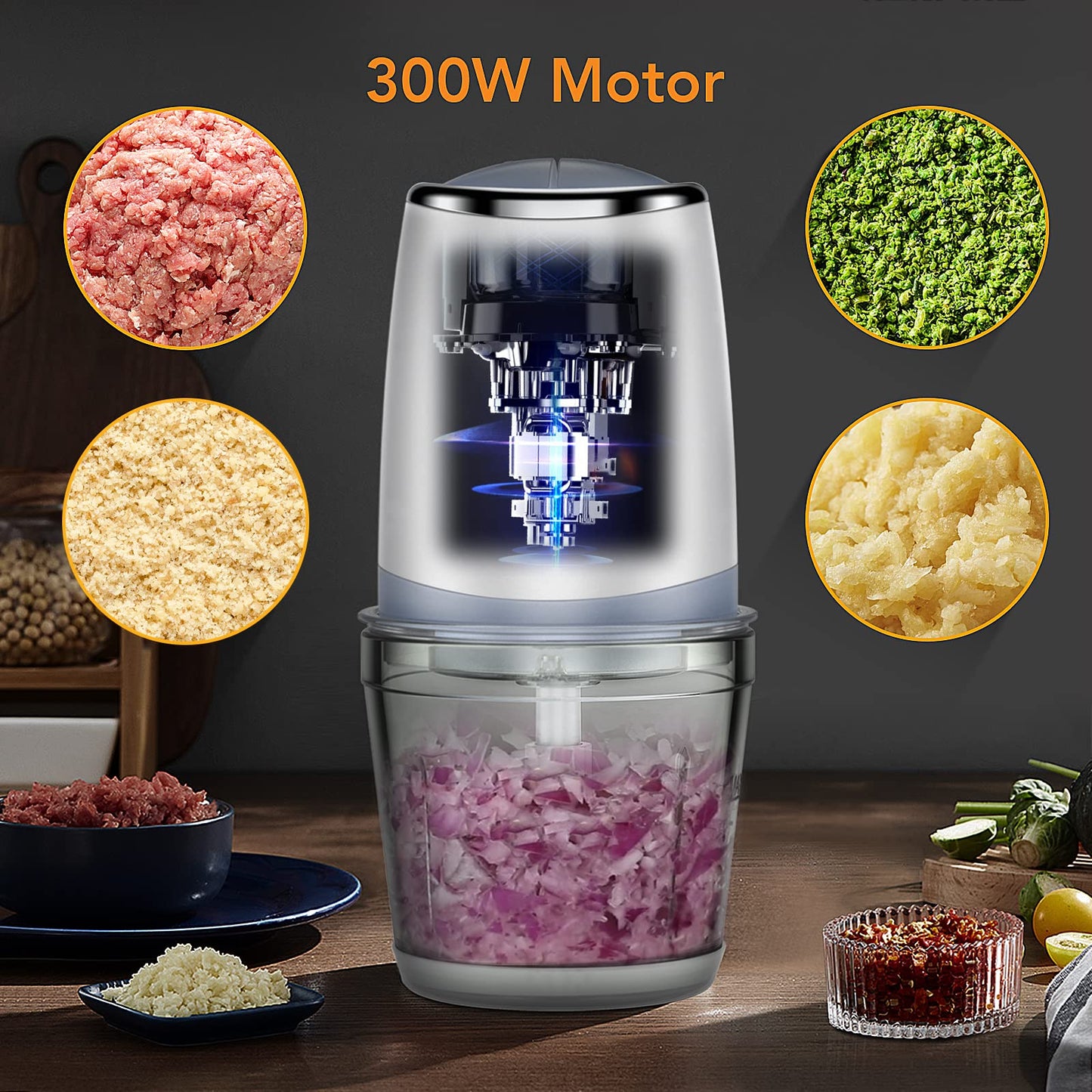 ACEKOOL Blender BC7 600mL Mini Food Processor for Vegetables Meat Fruits