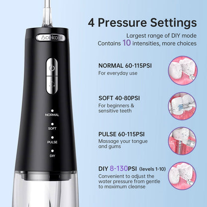 ACEKOOL Water Flosser FP1 Cordless Water Dental Flosser Teeth Cleaner