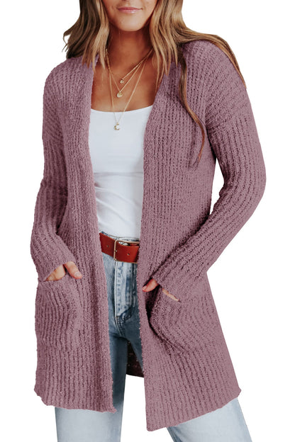 Women's Long Sleeve Cardigan Knit Jacket with Pockets