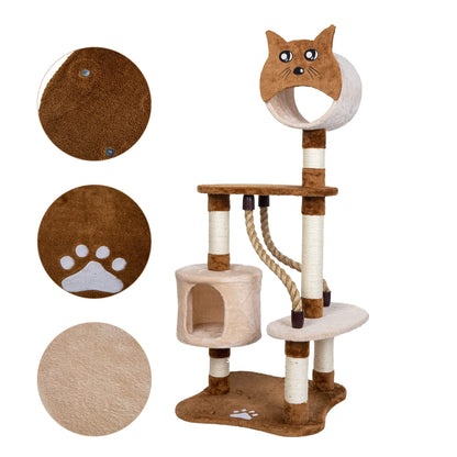 ASYPETS Cat Activity Tree 50鈥滿ulti-Level Wooden Pet Furniture