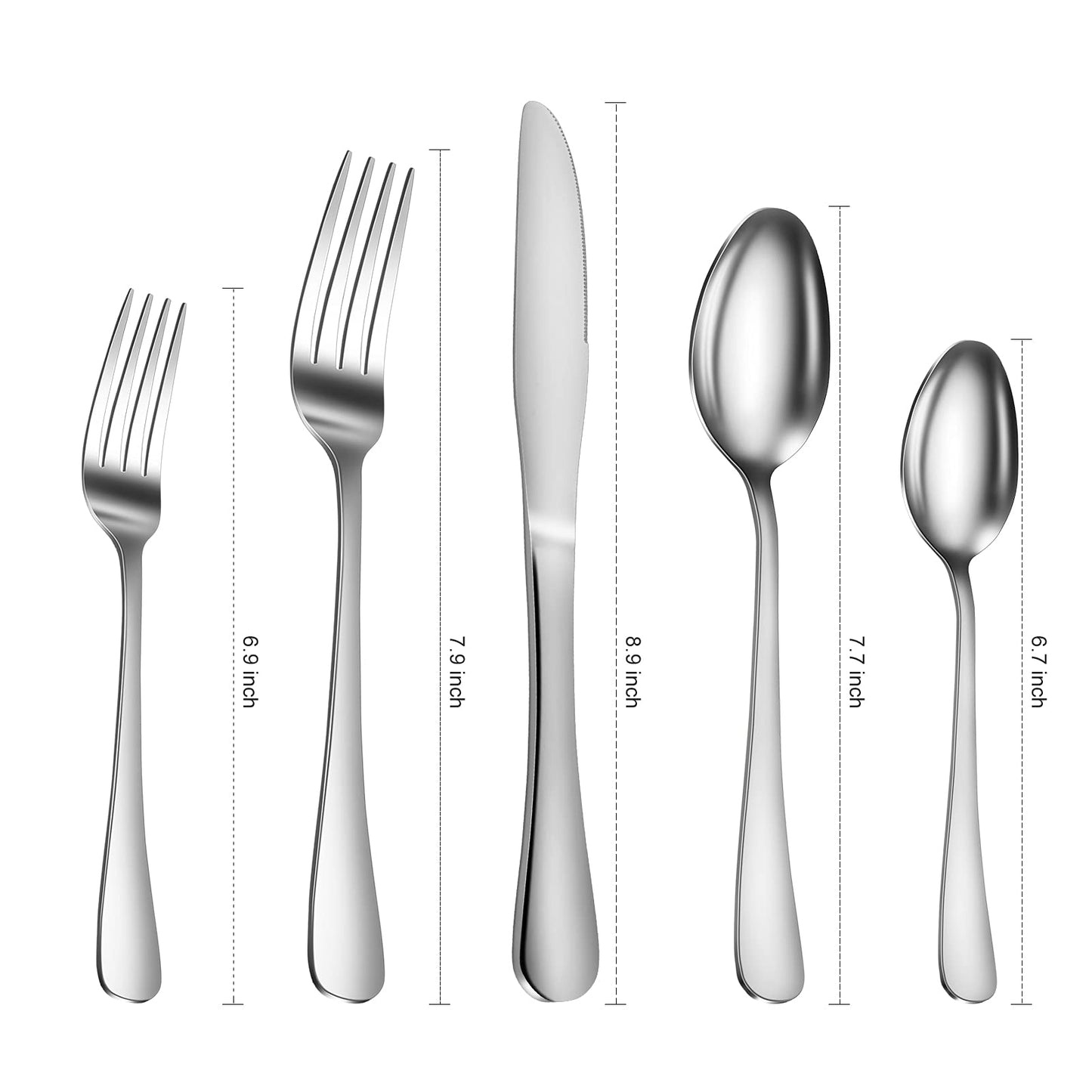 GARVEE 20 Piece S592 Stainless Steel Kitchen Flatware Set - Silver