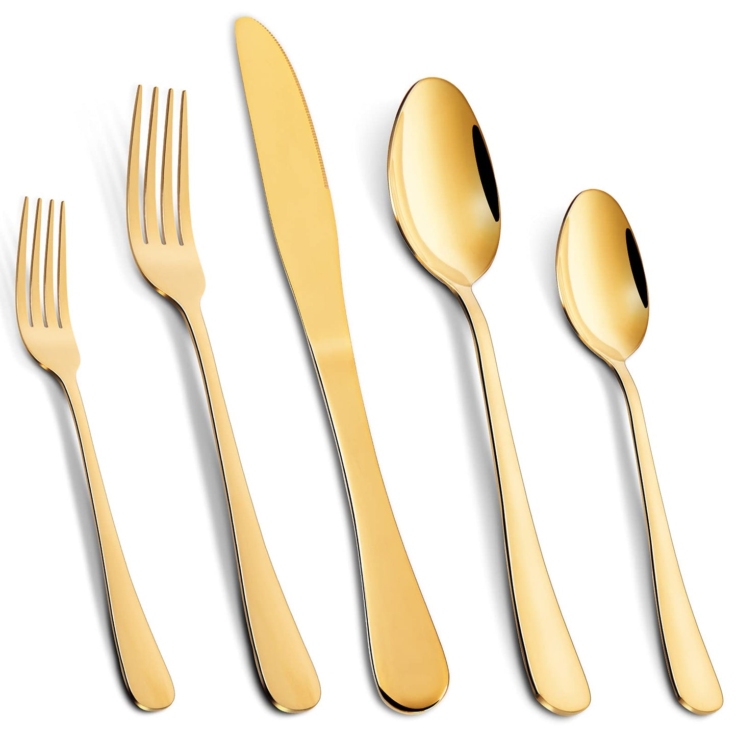 GARVEE 20 Piece S592 Stainless Steel Kitchen Flatware Set - Gold