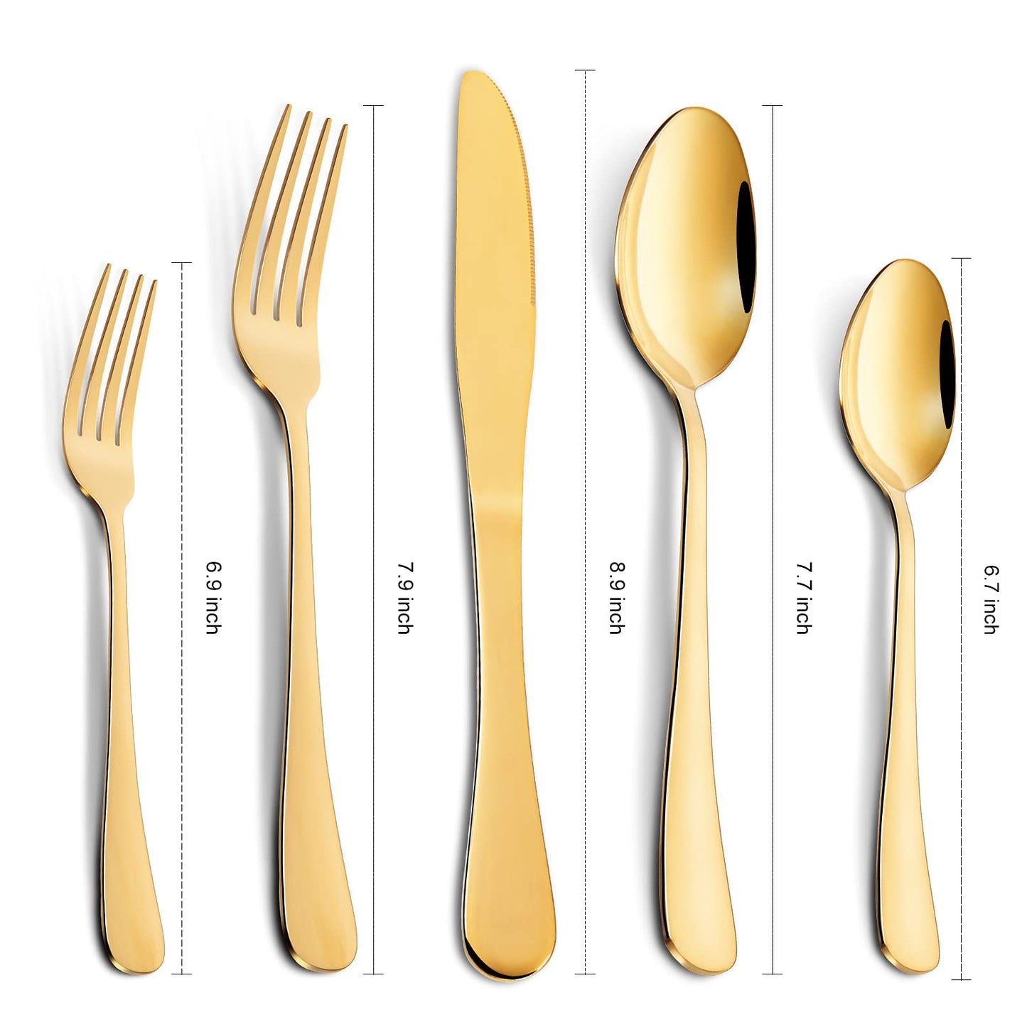 GARVEE 20 Piece S592 Stainless Steel Kitchen Flatware Set - Gold