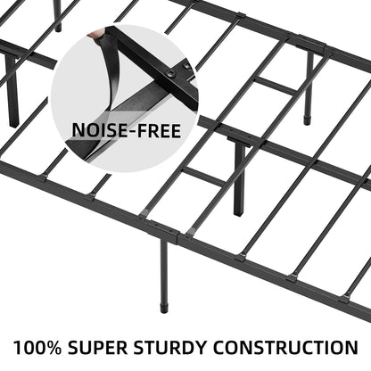 WHIZMAX Twin Size Metal Platform Bed Frame with Headboard