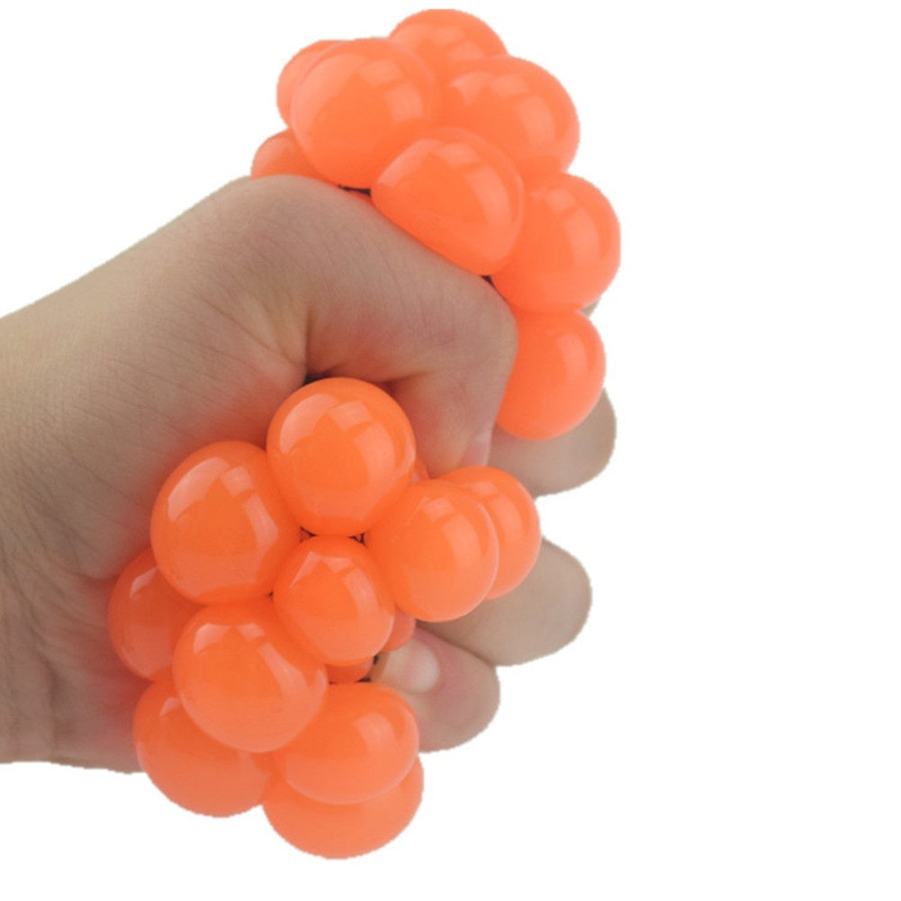 YIWA Soft Rubber Grape Ball Funny Relief Soothing Fidgets Toy Vent Toy Orange