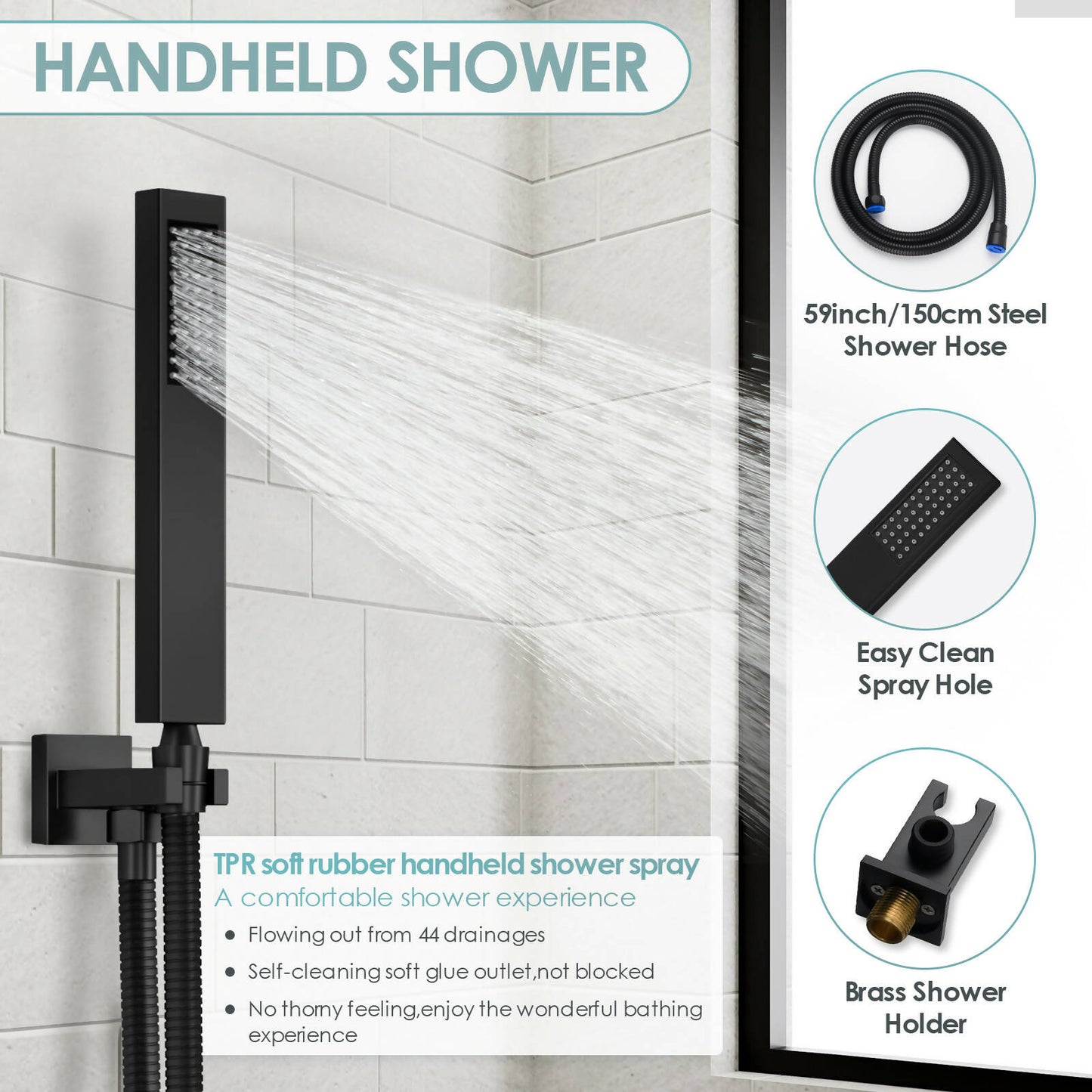 RainfallCascade AquaFusion Trio Collection Tub And Shower Faucet With Rough-In Valve