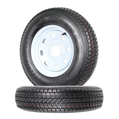 GARVEE 2 Pack ST175-80D13 Trailer Tires With 13 inches Rims 5 Lug on 4.5 inches Load Range C 6PR