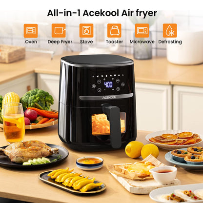 ACEKOOL Air Fryer Oven 4.5L With Silicone Liner And Rapid Air Circulation