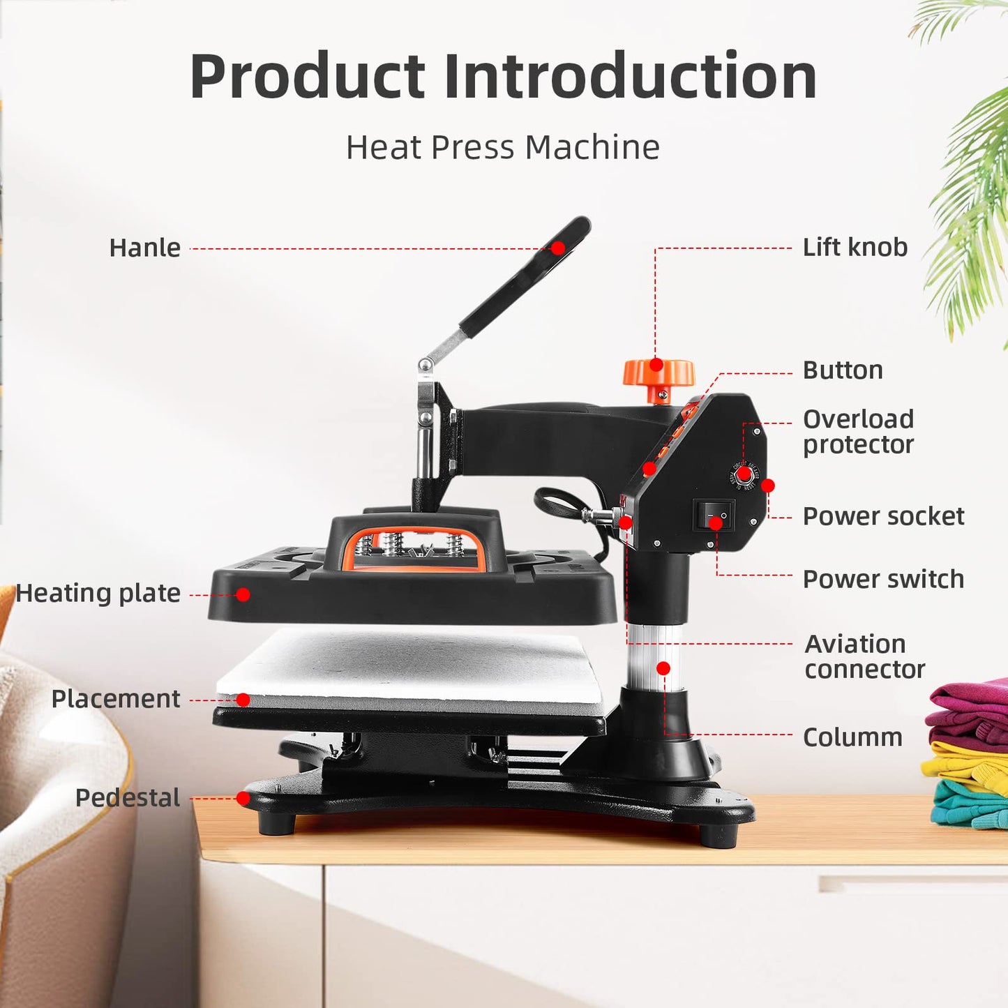 GARVEE 12 x 15 inch Heat Press Machine 11-in-1 Heat Press 800W Sublimation Machine Swing-Away Heat Press