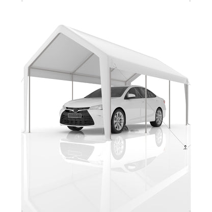 GARVEE Carport 10'x20' Heavy Duty Steel Canopy Height Adjustable & Portable Garage With Wraped Legs