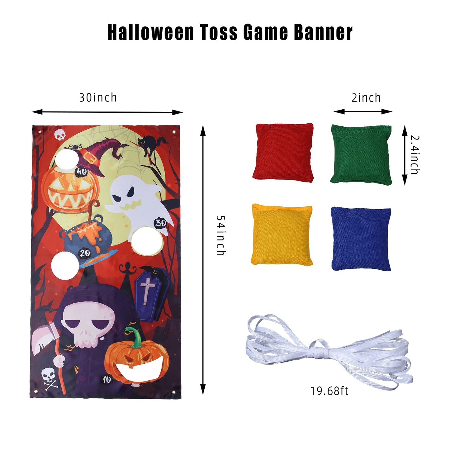 CYNDIE Halloween Toss Game Banner for Halloween Party Game