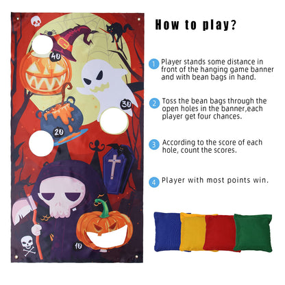 CYNDIE Halloween Toss Game Banner for Halloween Party Game