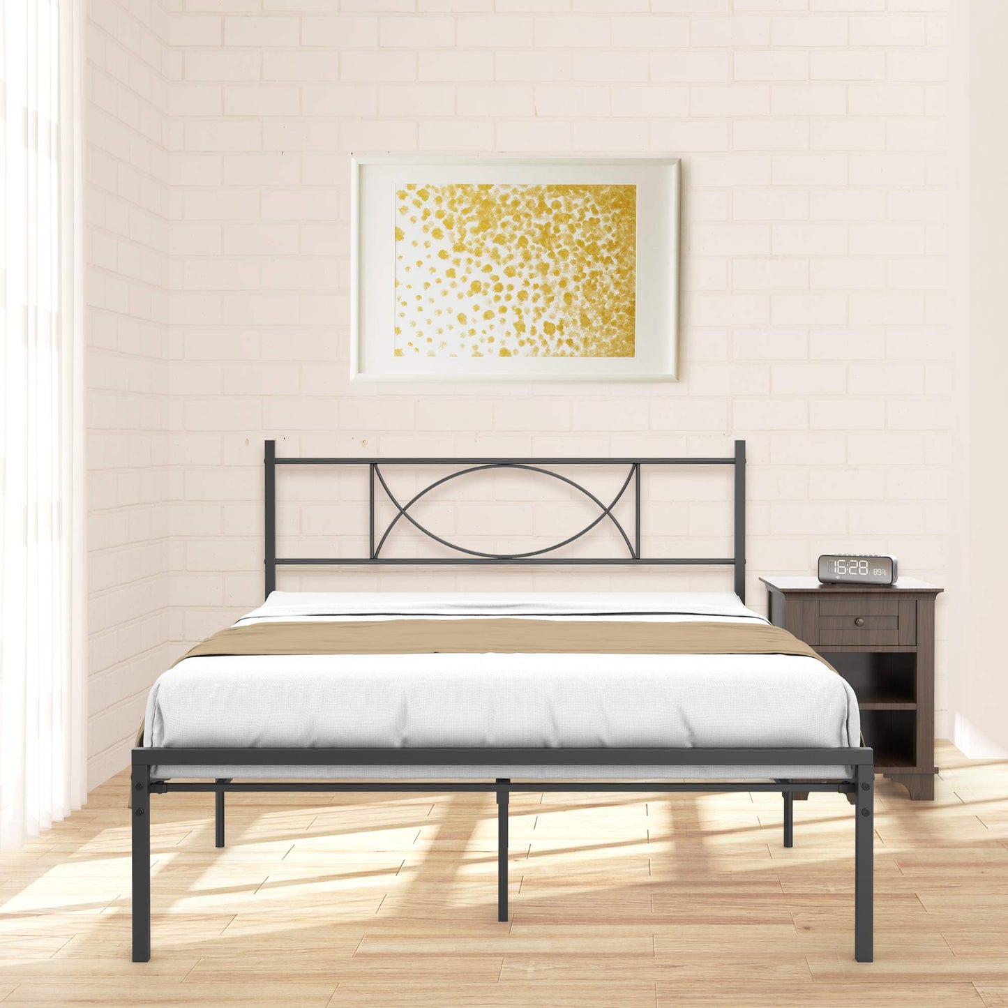 IDEALHOUSE Metal Platform Bed Frame with Sturdy Steel Bed Slats - Full Size