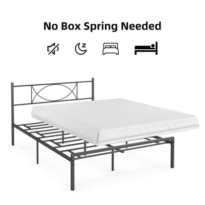 IDEALHOUSE Metal Platform Bed Frame with Sturdy Steel Bed Slats - Full Size