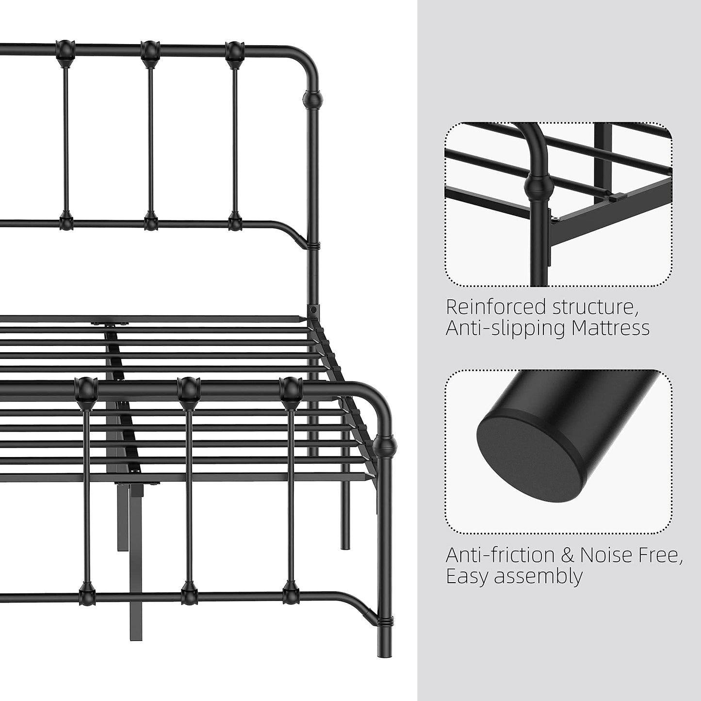 IDEALHOUSE Twin Size Metal Bed Frame Platform Bed