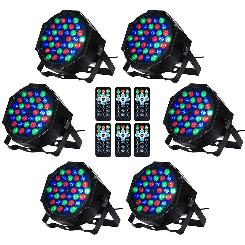 GARVEE 6Pcs 36 LED Party Lights Colorful 7 Modes Stage Lights