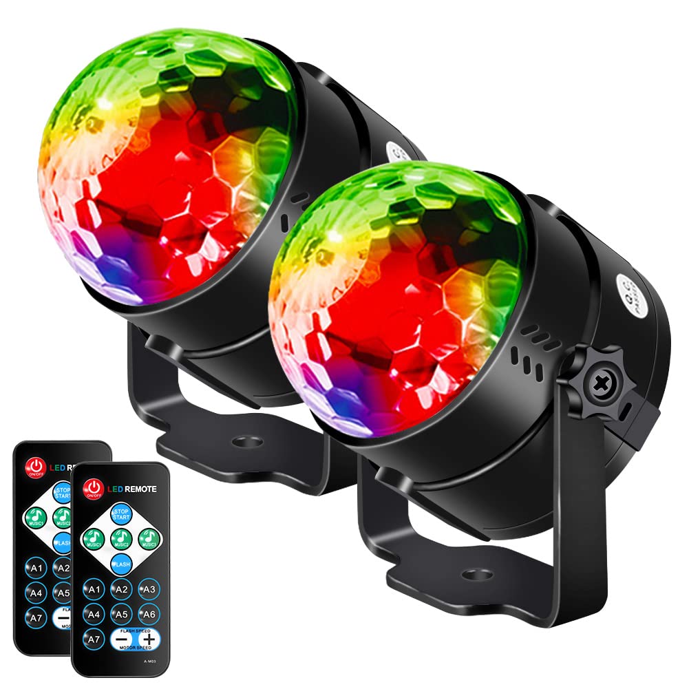 LITAKE 4Pcs Party Disco Ball Lights Sound Activated Strobe Lights