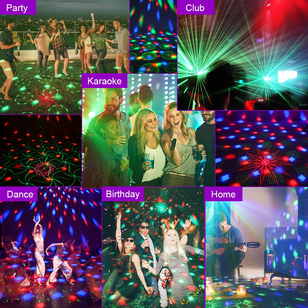 GARVEE Party Lights 2 in 1 Strobe Lights Disco Ball Lights for Party Birthday Club