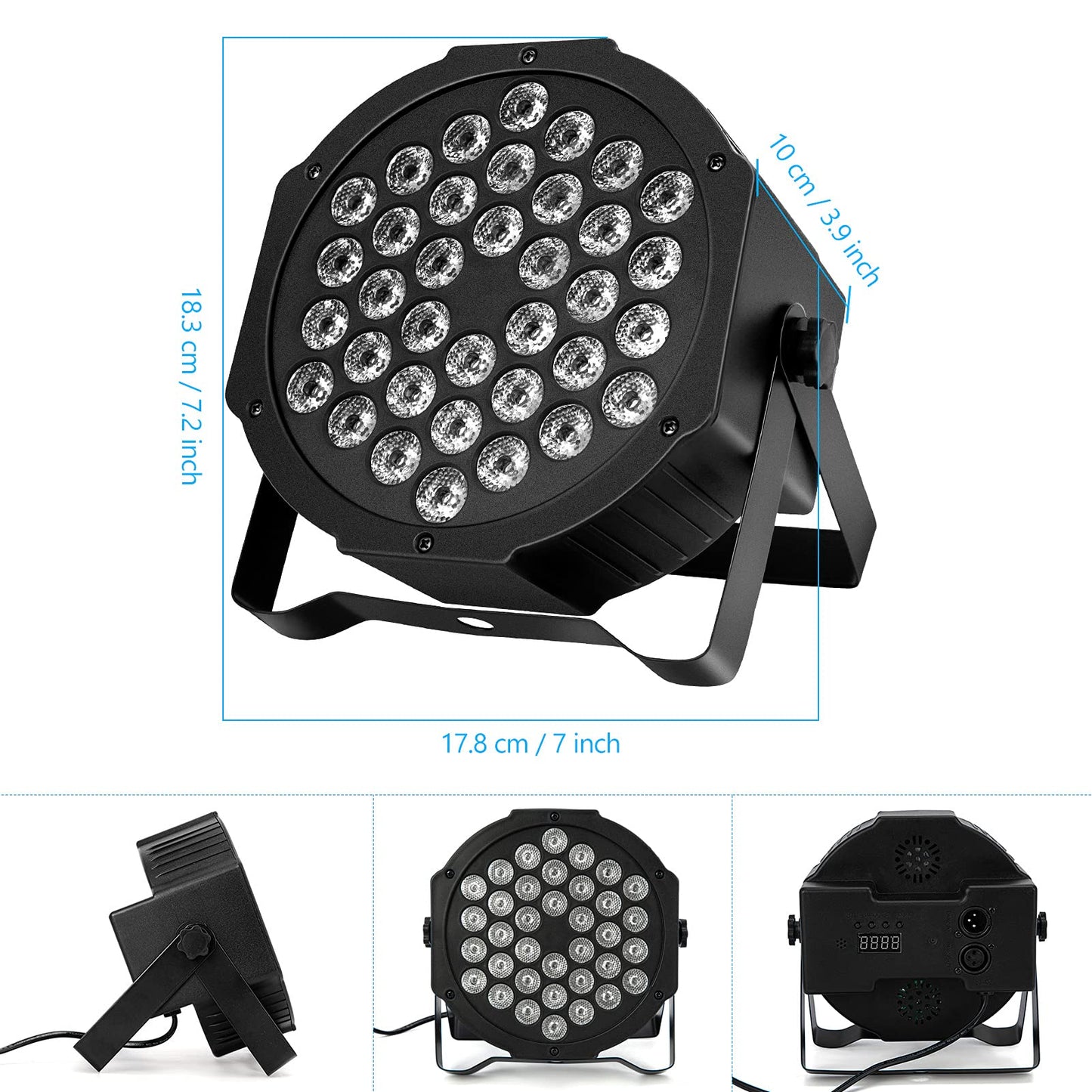 LITAKE Party Lights 36 LED RGB Stage Lights 4 Packs