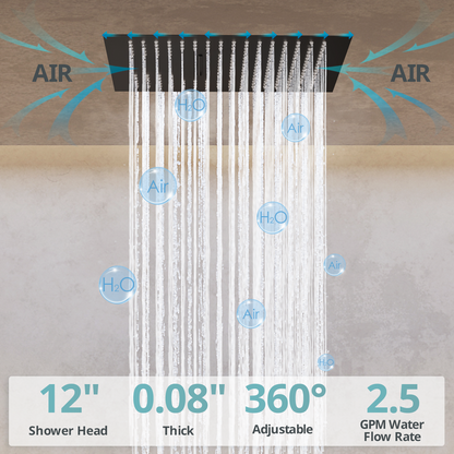 EVERSTEIN LED Thermostatic Shower Head System with Rough-in Valve