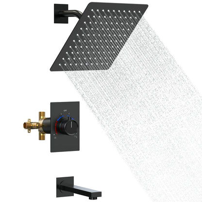 AquaSpa 8" High-Pressure Function Rainfall Shower Head, Wall Mount, Rough in-Valve, 2.5 GPM