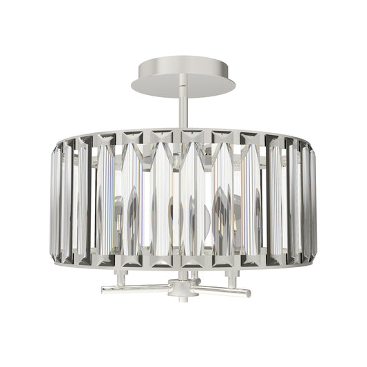 3-Light Crystal Semi Flush Mount Ceiling Light