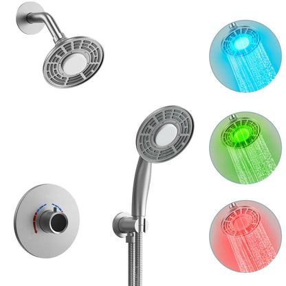 ThermaGlow Thermometer Shower Head: Water-Powered Fahrenheit Display, Child and Pet Showers