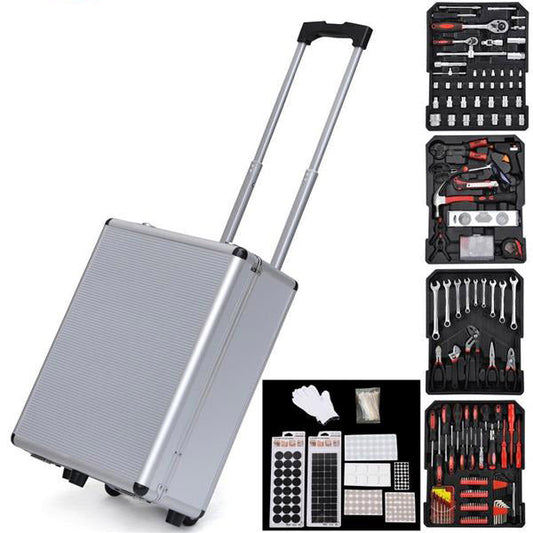 RONSHIN 1199pcs Iron Tool Set with Aluminum Trolley Case for Household Daily Black