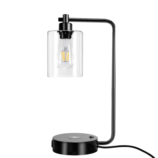 19-inch Wireless Charging Table Lamp with Glass Shade