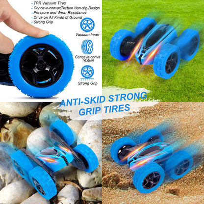 THINKMAX RC Stunt Car Watch Gesture Sensor Car 4WD 360掳 Rotating Car Blue