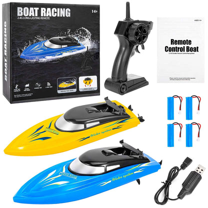 THINKMAX 2PACK 10km/H 2.4G High Speed Remote Control Boats Blue+Yellow