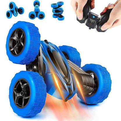 THINKMAX Remote Control Car 1165A RC Stunt Car Toy Double Sided 360 Rotating Vehicle Green