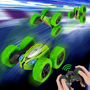 THINKMAX Remote Control Car 1165A RC Stunt Car Toy 360 Rotating Vehicle Green