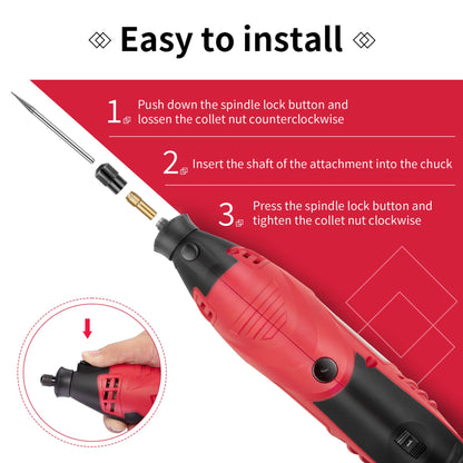 TOWALLMARK 88pcs Rotary Tool Kit 1.5Amp Variable Speed with Flex Shaft DIY Projects