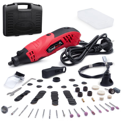 TOWALLMARK 88pcs Rotary Tool Kit 1.5Amp Variable Speed with Flex Shaft DIY Projects