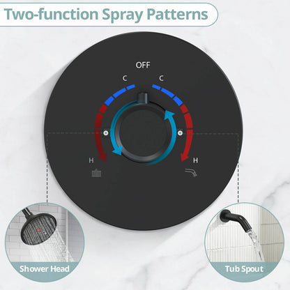 EVERSTEIN Digital Display Thermostatic Shower Faucet Set with Rough-in Valve