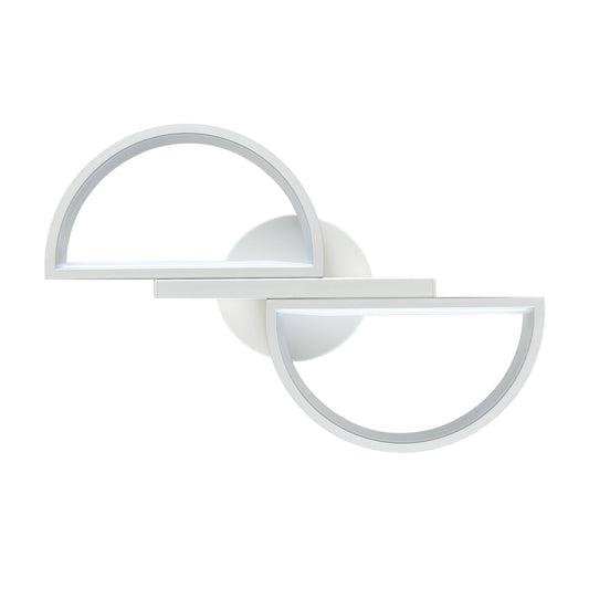 14-inch Modern White D-Shape LED Wall Light