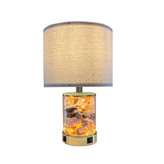 19 inch Table lamp with night lights and seashell