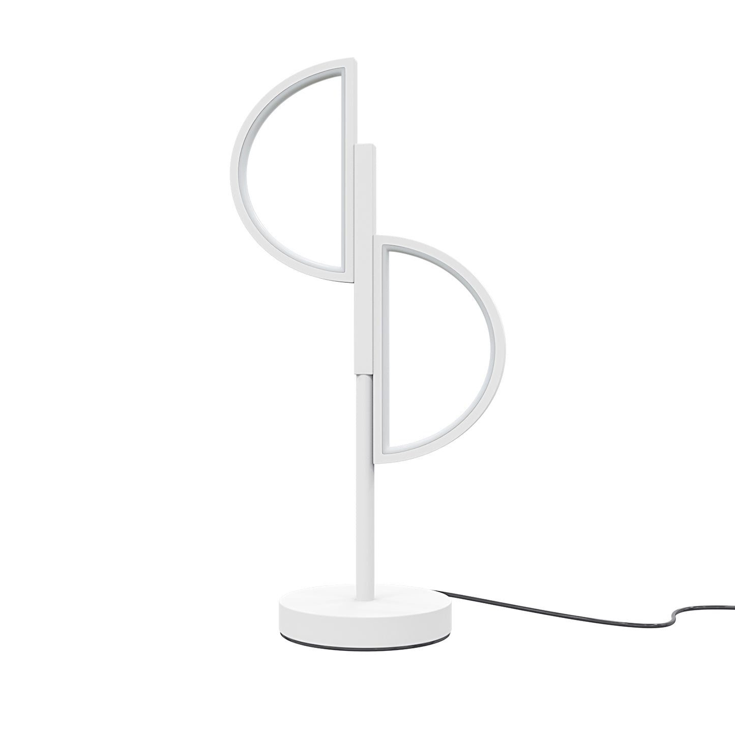 20-inch Modern White D-Shape LED Table Lamp