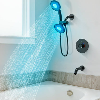 ThermaGlow Thermometer Shower Head: Water-Powered Fahrenheit Display, Child and Pet Showers