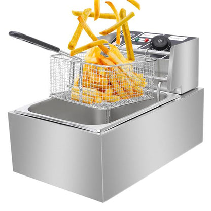 ZOKOP Electric Fryer EH81 6.3QT Stainless Steel Single Cylinder 2500W