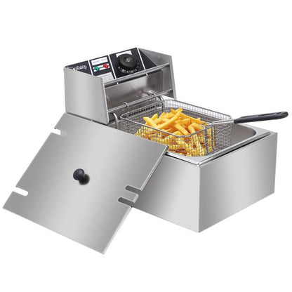 ZOKOP Electric Fryer EH81 6.3QT Stainless Steel Single Cylinder 2500W